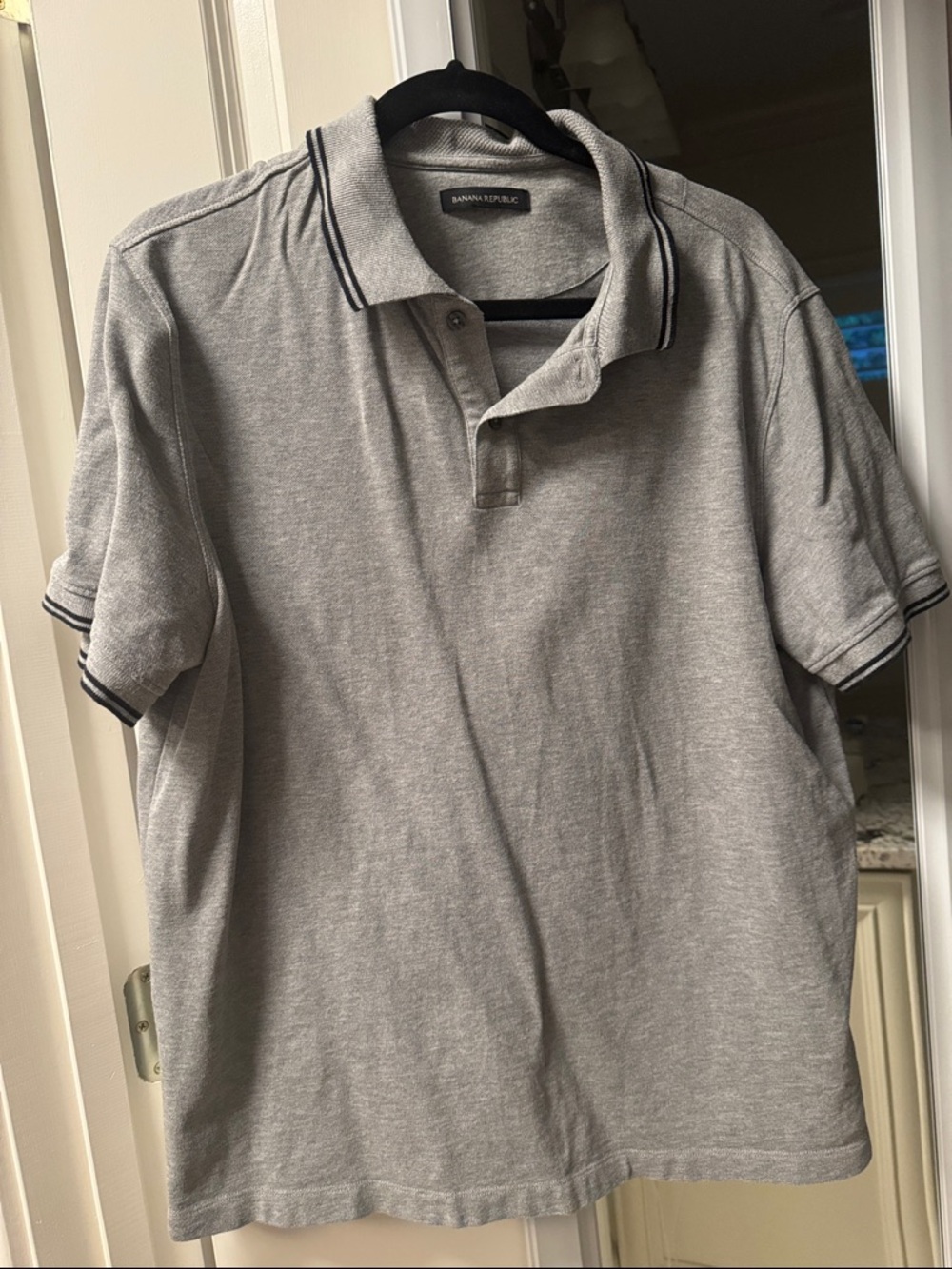 Banana Republic Light Gray Polo with Dark Trim